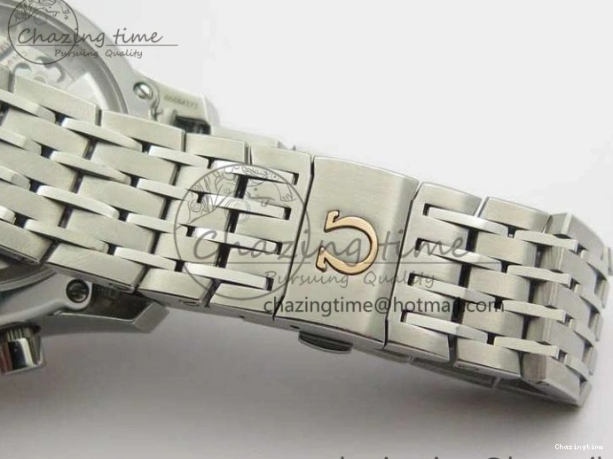 0427 HighQuality De Ville Chronograph SS OMF 1:1 Best Edition White Dial On SS Bracelet A 8151